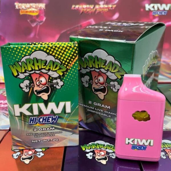 warheadz kiwi hi-chew 2g disposable