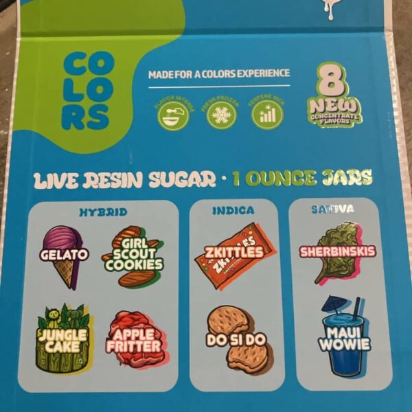 colors live resin sugar 1 ounce jars