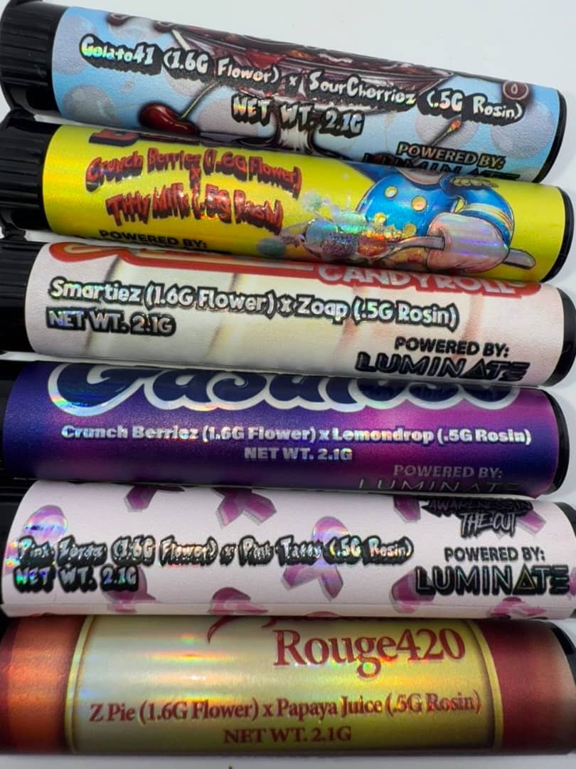 WhatsApp Image 2025-12-06 at 2.05.12 PM (1) new luminate hash holes 2.1g prerolls