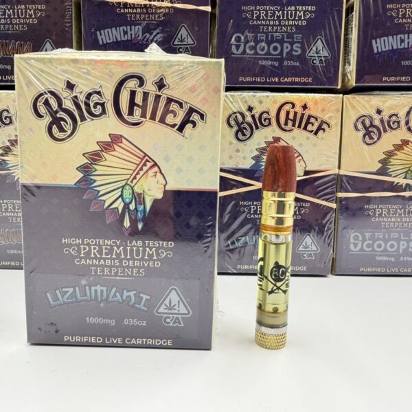 big chief thc purified live cartridges 1g