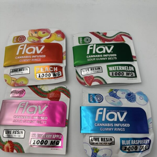 flav edibles peach rings 1000mg (thc gummies)