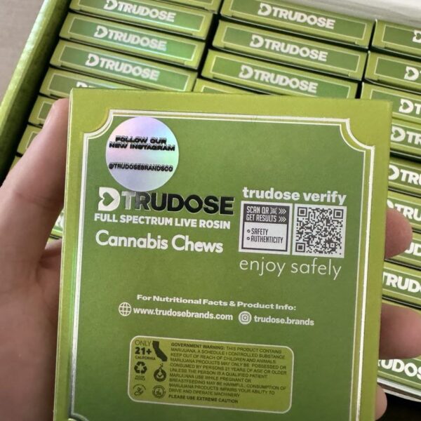 trudose full spectrum live rosin cannabis chews 300mg
