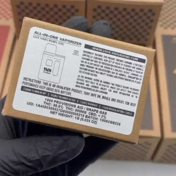 1904 provisions live hash rosin disposable